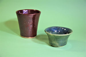 2019鉄赤花器・織部小鉢